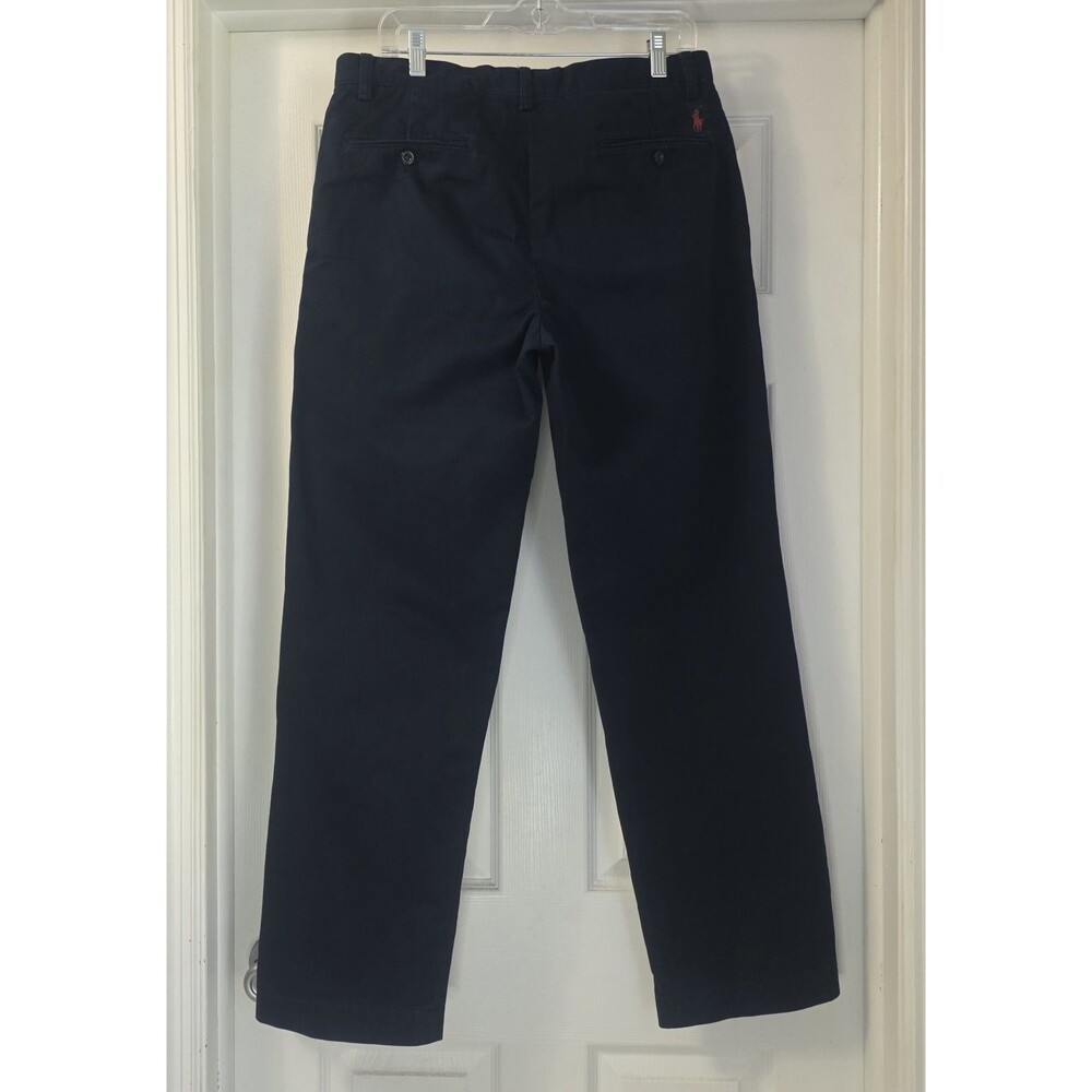 Polo Ralph Lauren Preston Pants Mens 34x32 Navy Blue Cotton Chino Red Pony